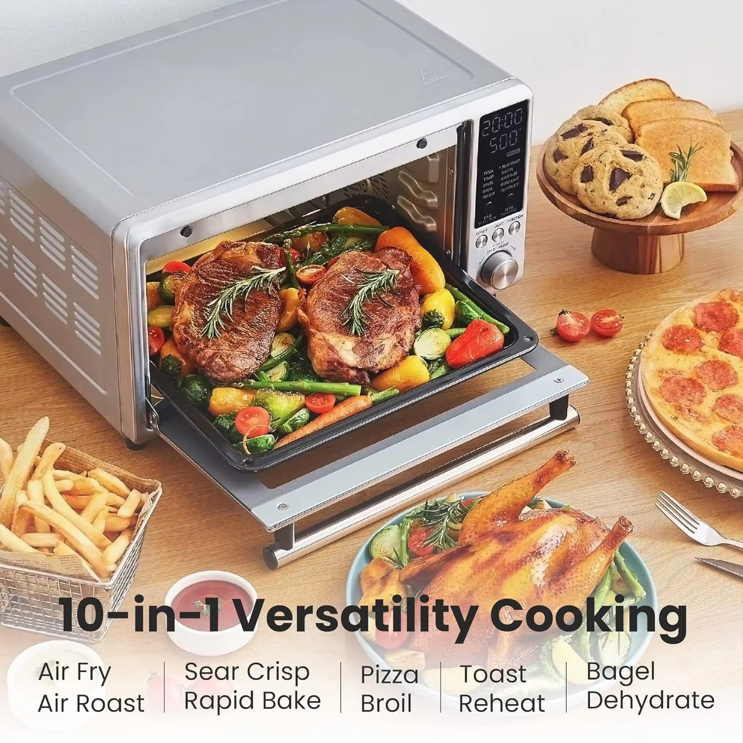 FLASHWAVE™ Ultra-Rapid Heat Technology Toaster Oven Air Fryer - Bake, Broil, Roast, and More!
