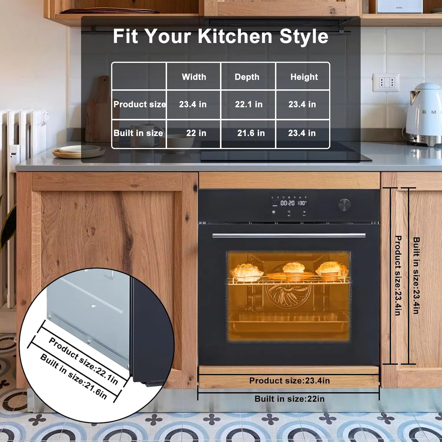 Compact 24" Touch Screen Convection Oven - 2.5 Cu. Ft.